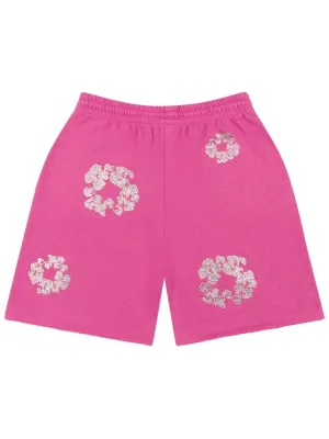 Cashmere Swarovski Cotton Wreath Shorts Pink